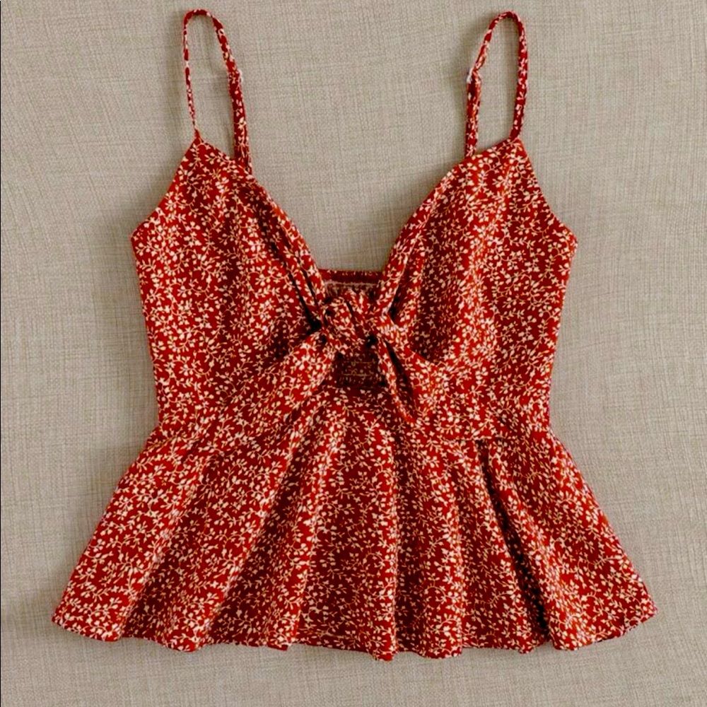 SHEIN floral peplum top